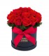 16 rosas y follaje en Box Premium con lazo - SV24-10