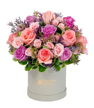 Box Premium con 16 rosas y mini rosas - SV24-05