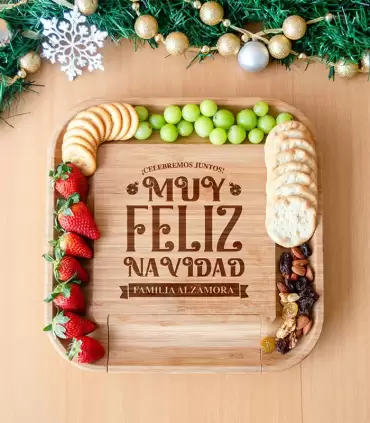 Tabla de Quesos Cuadrada Navidad - Perznav24-06