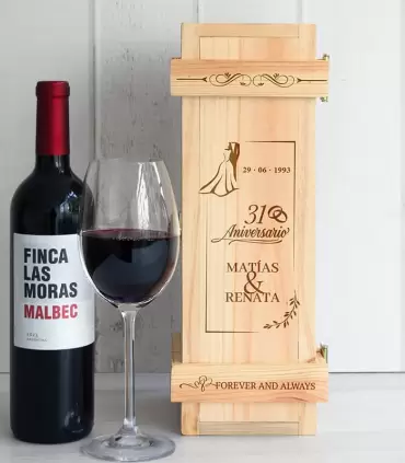 Portabotella Para Vino Pareja Personalizada - PERZNAV24-34