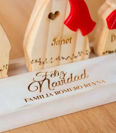 Familia de Renos de Madera - Personalizable - Perznav24-05