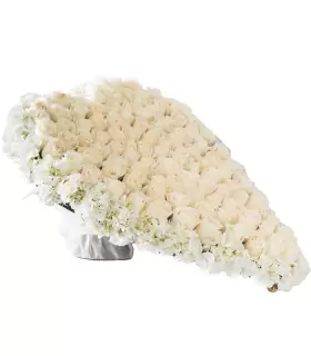 Almohadón Funebre Corazón 120 Rosas  - CON54