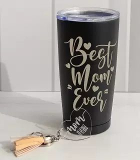 Pack Best Mom Ever – Vaso Negro - PERZ-MA25-04