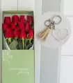 Caja 12 Rosas + Llavero Personalizado - PERZ-MA25-10