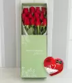 Caja con 12 Rosas Rojas + Hersheys Kisses - MA25-23