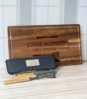 Tabla Parrillera Y Utensilios Personalizados - PERZPEL21