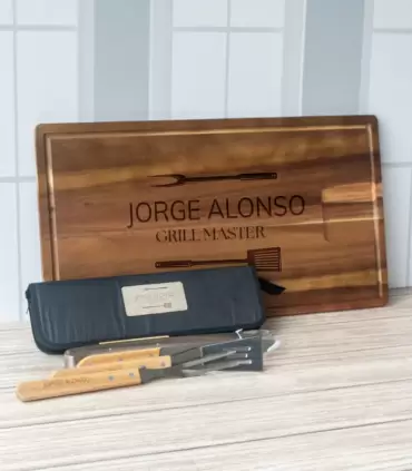 Tabla Parrillera Y Utensilios Personalizados - PERZPEL21