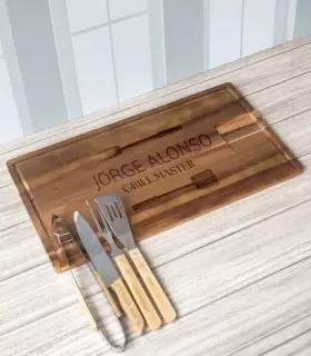 Tabla Parrillera Y Utensilios Personalizados - PERZPEL21