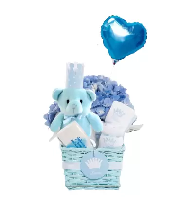 Canasta Niño Con Osito Y Babita Prince - NAC50